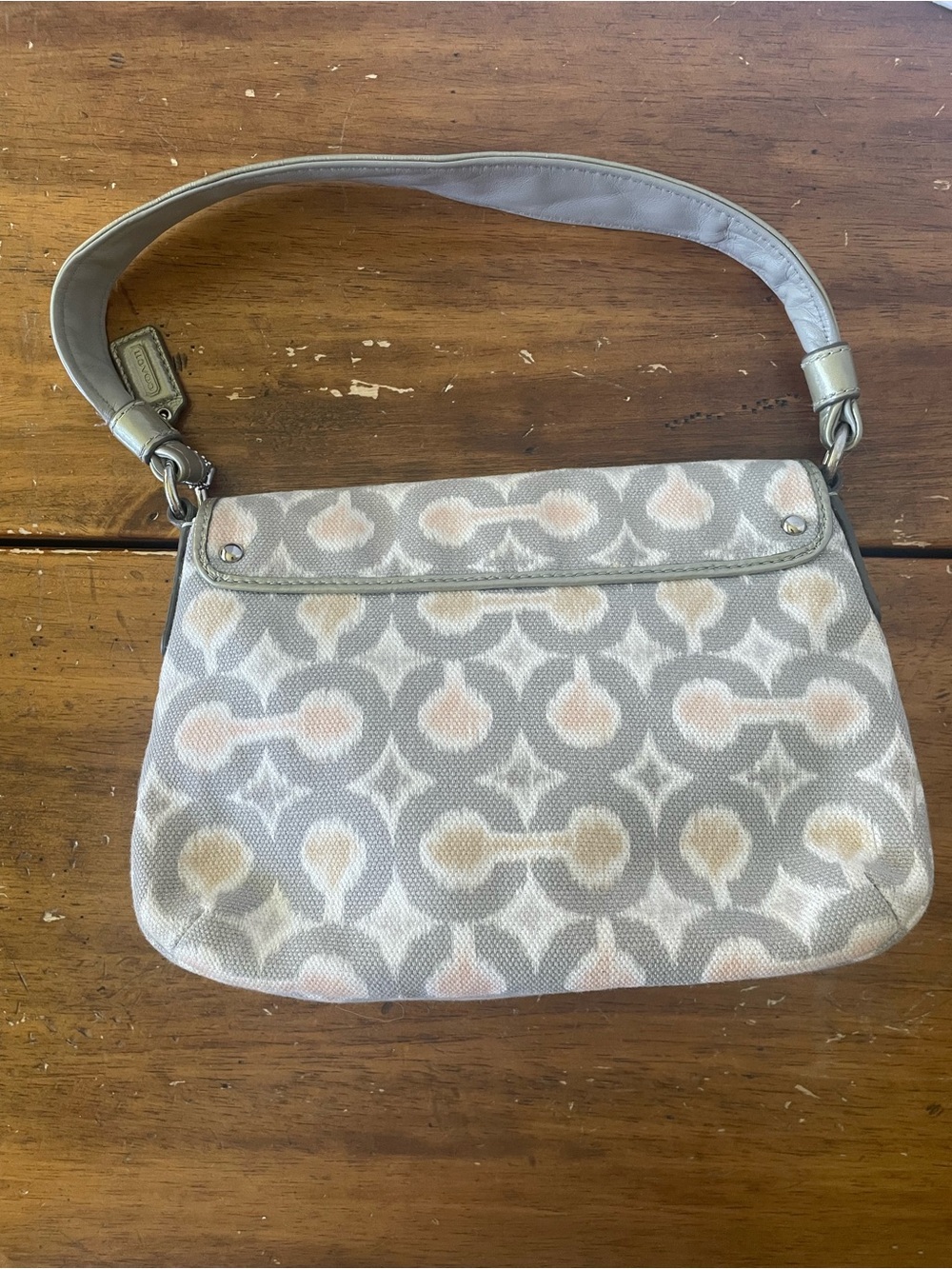 COACH KRISTIN OP ART SIGNATURE SHOULDER HANDBAG BAG PURSE HOBO 45376 - Picture 4 of 12